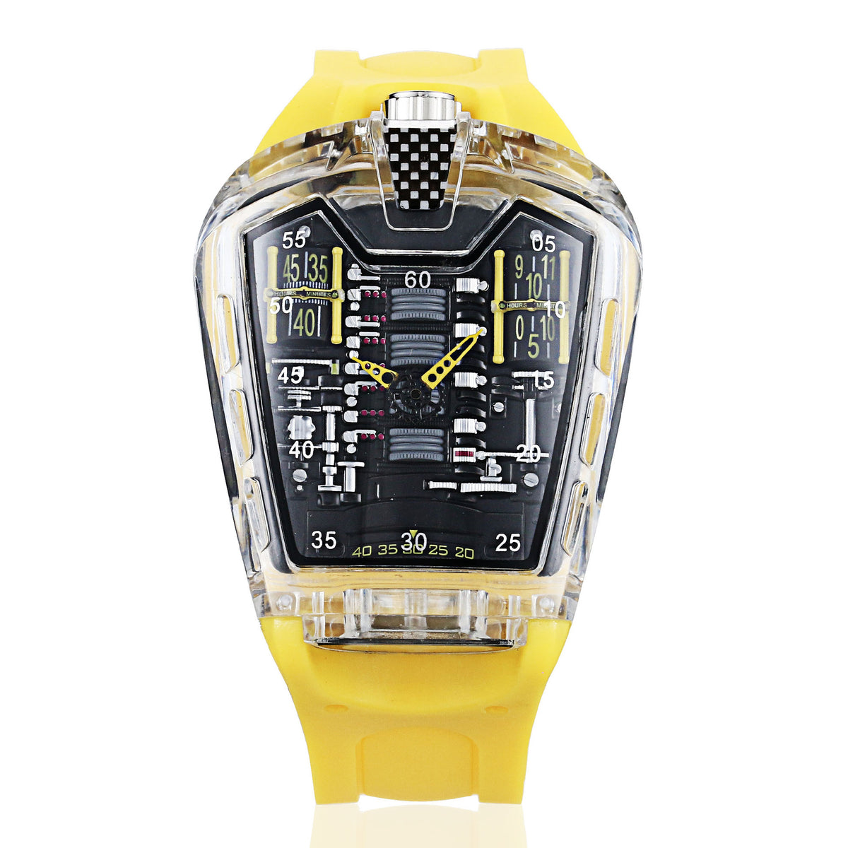 Men's Transparent-Case Silicone Sport Quartz Watch