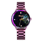 Women's Starry-Sky Rhinestone Copper-Case Steel Quartz Watch