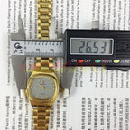 26mm China Made Lady Manual Mechanical Watch with grey dial, golden nail markers, and 19 jewels.