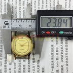 Shanghai Manual Mechanical Lady Watch with golden nails and yellow oval dial, featuring 17 jewels and elegant style.