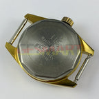 27mm China-made Lady Manual Mechanical Watch with 17 Jewels, dark green dial, golden nail hands