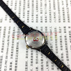 Gold HAIDA 23mm manual mechanical lady watch with black dial, 17 jewels, and three hands for precise timekeeping.