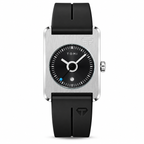 Unisex Square Date Quartz Watch with Rubber Strap