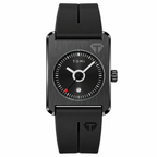 Unisex Square Date Quartz Watch with Rubber Strap