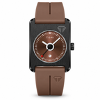 Unisex Square Date Quartz Watch with Rubber Strap
