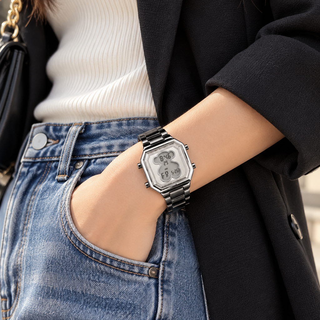 Women's Cartoon Sport Watch with Silicone Strap