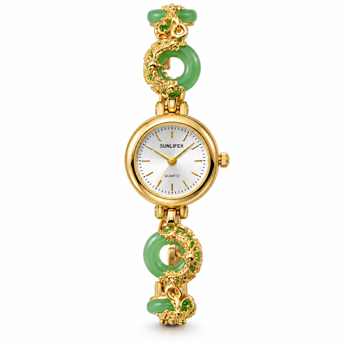 Women's Jade-Style Peace-Buckle Bracelet Quartz Watch