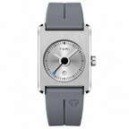 Unisex Square Date Quartz Watch with Rubber Strap