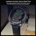 Men's Skeleton Quartz Watch with Steel Case