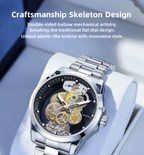 Men's Skeleton Quartz Watch with Steel Case