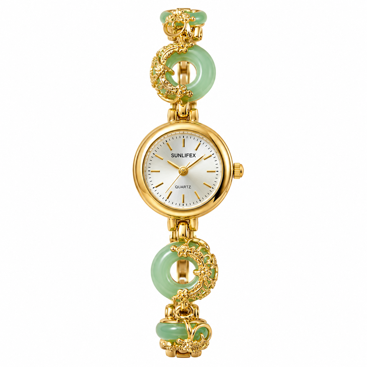 Women's Jade-Style Peace-Buckle Bracelet Quartz Watch