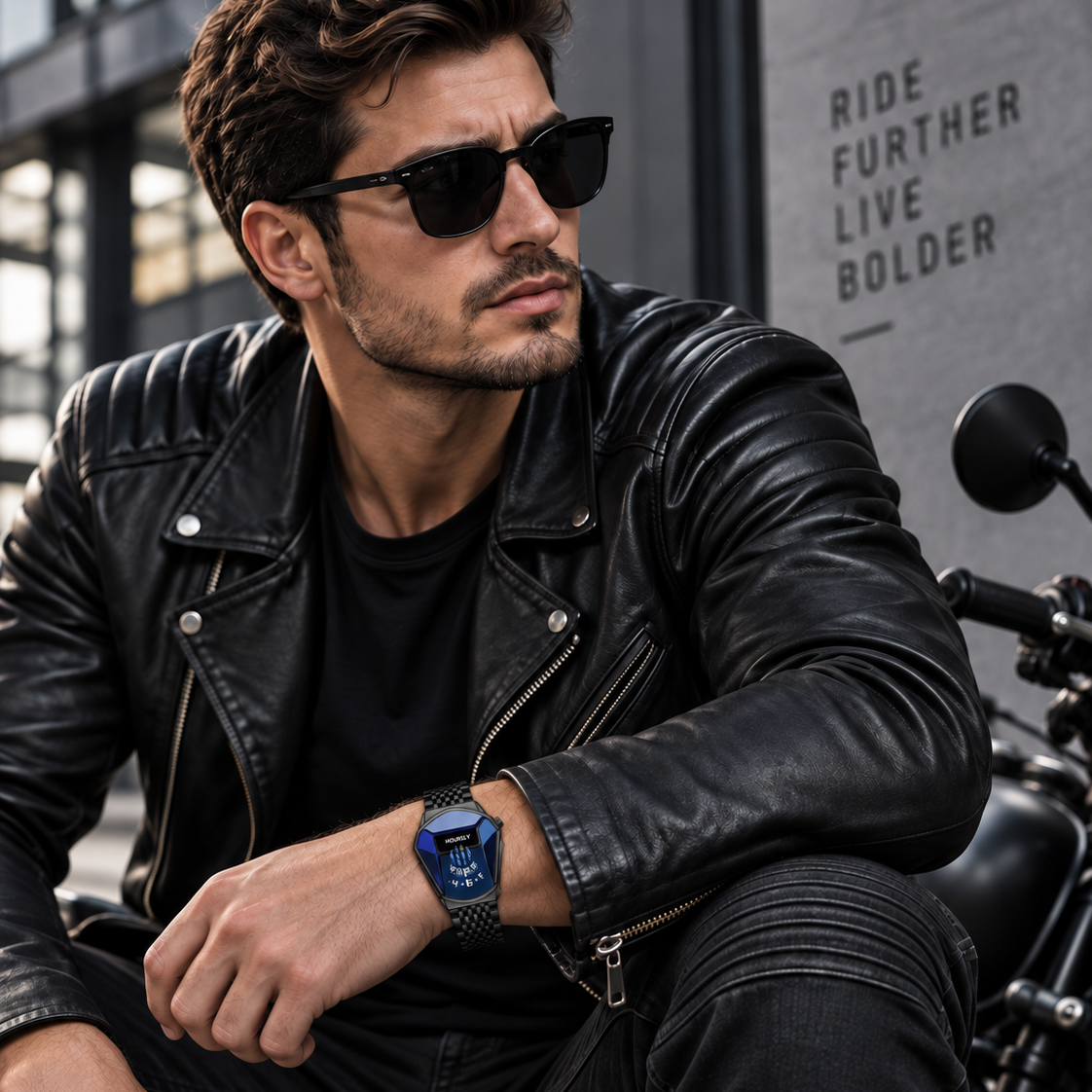 Men's Motorcycle-Style Quartz Watch