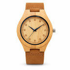Men's Bamboo-Wood Minimalist Quartz Watch