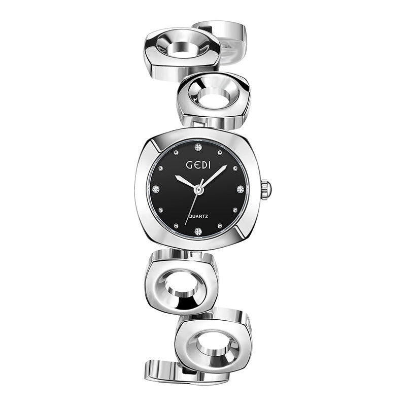 Women's Metallic 3D Square Openwork Fashion Watch