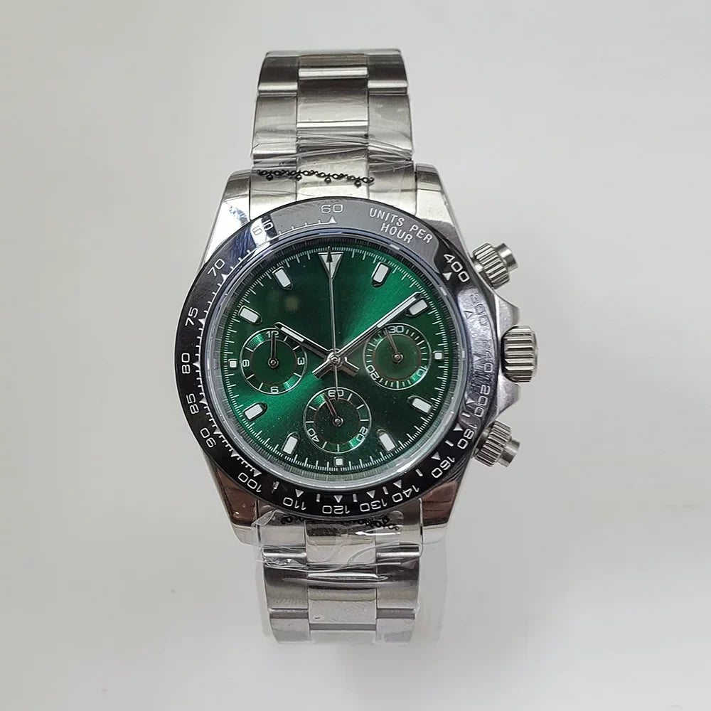 Men's Quartz Chronograph Watch 39mm Sapphire Crystal Luminous Hands