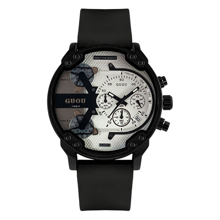 GESMART Unisex Quartz Watch Multifunction Five Hands Silicone Band Outdoor Casual Style