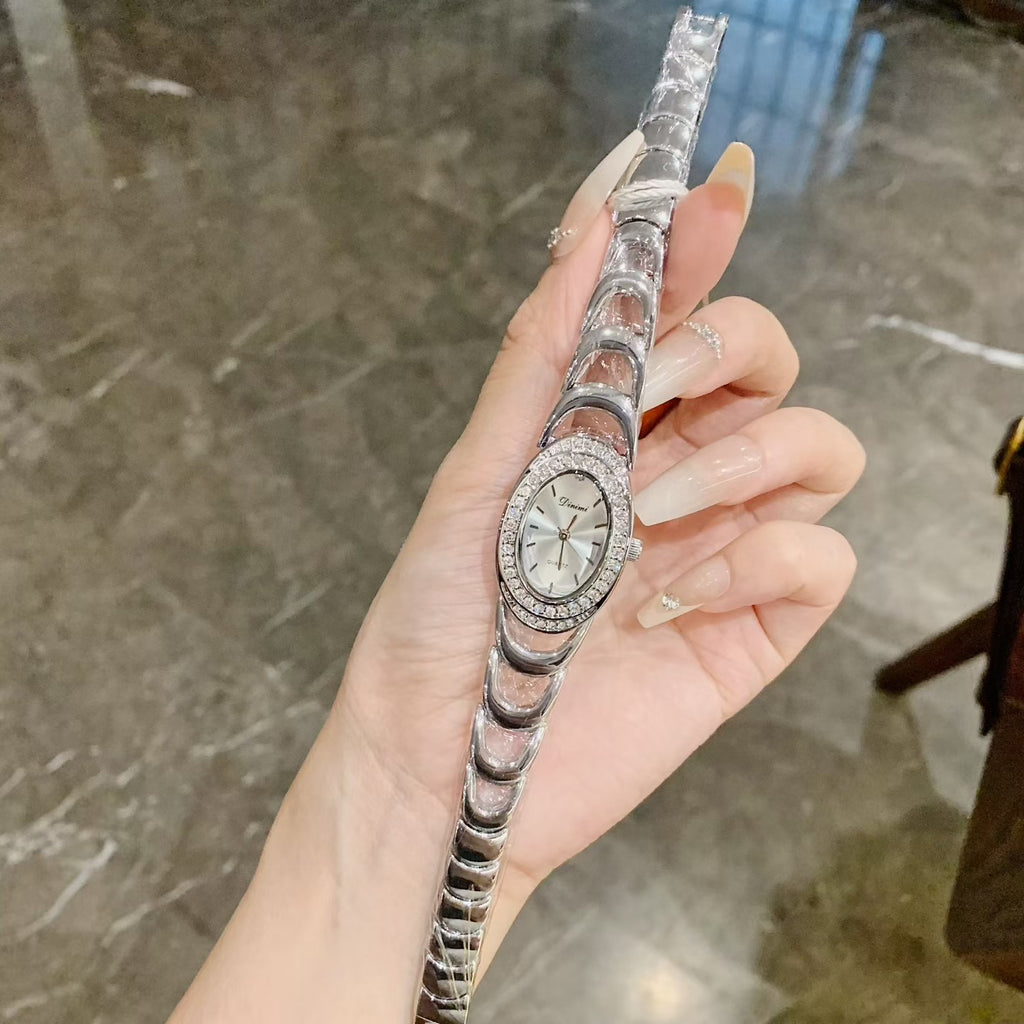Women's Oval Openwork Bracelet Vintage Watch