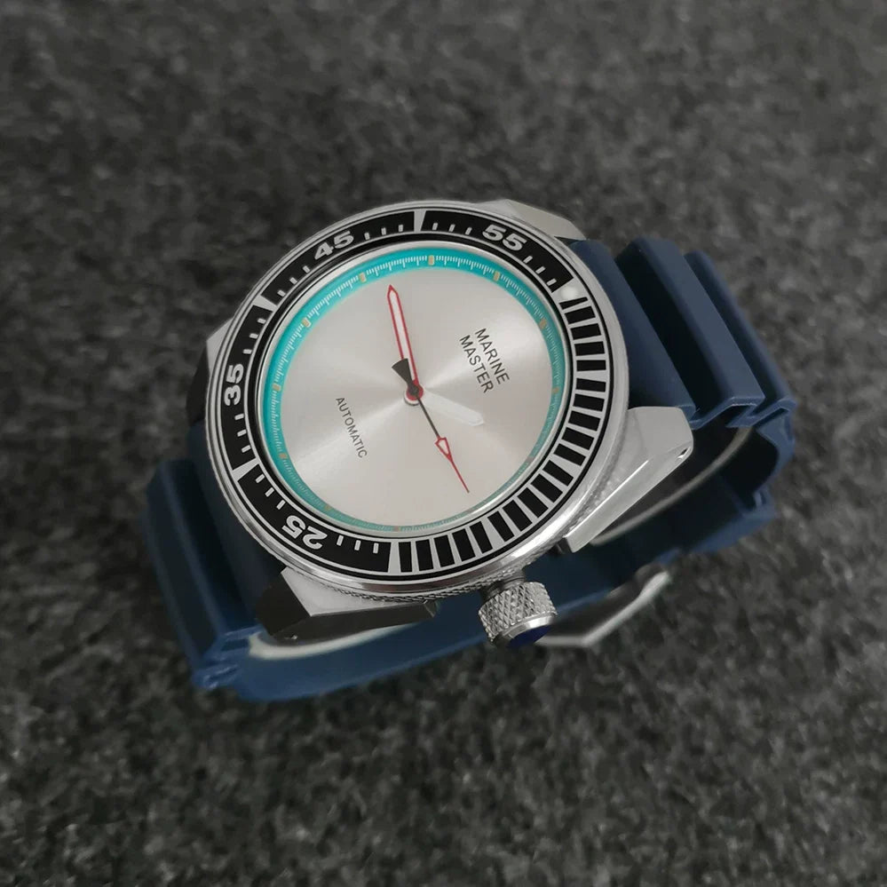 Men's Mechanical Watch 43mm Stainless Steel Case Rubber Strap