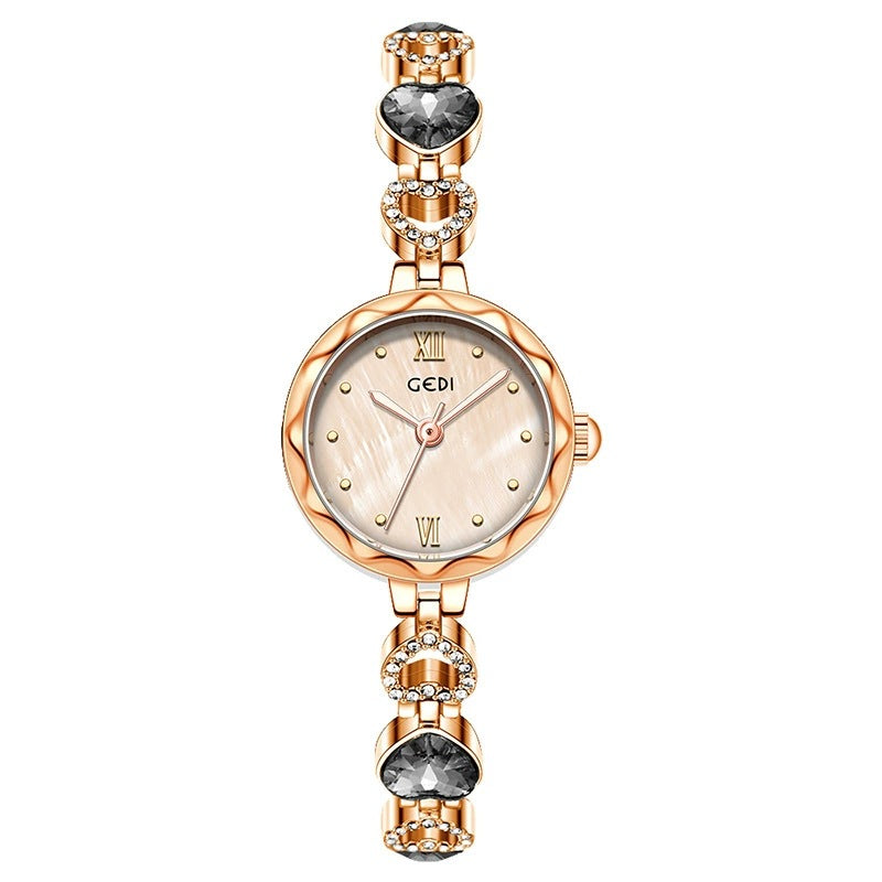 Women's Heart Rhinestone Vintage Bracelet Quartz Watch