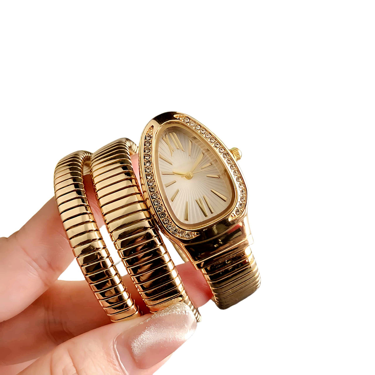 GESMART Women's Serpent Snake Design Quartz Watch Retro Fashion Trendy Ladies Wristwatch