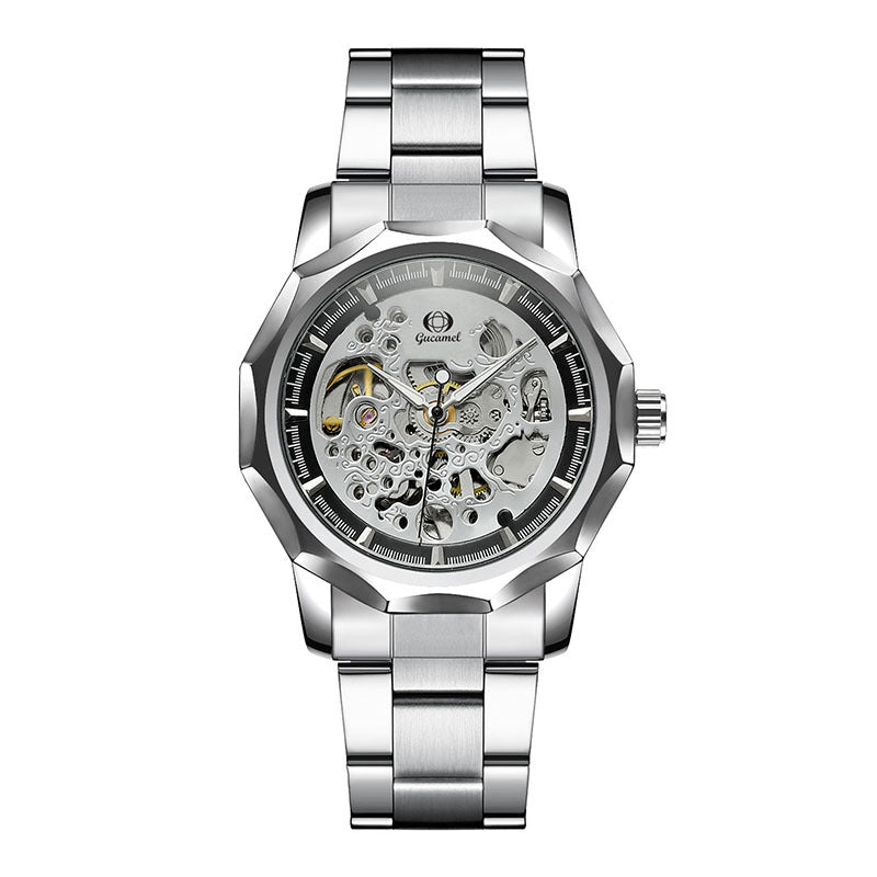 GESMART Men's High End Automatic Mechanical Watch Polygon Shape Dial Fashion Wristwatch