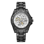 GESMART Men's New Skeleton Engraved Automatic Mechanical Watch European American Vintage Style