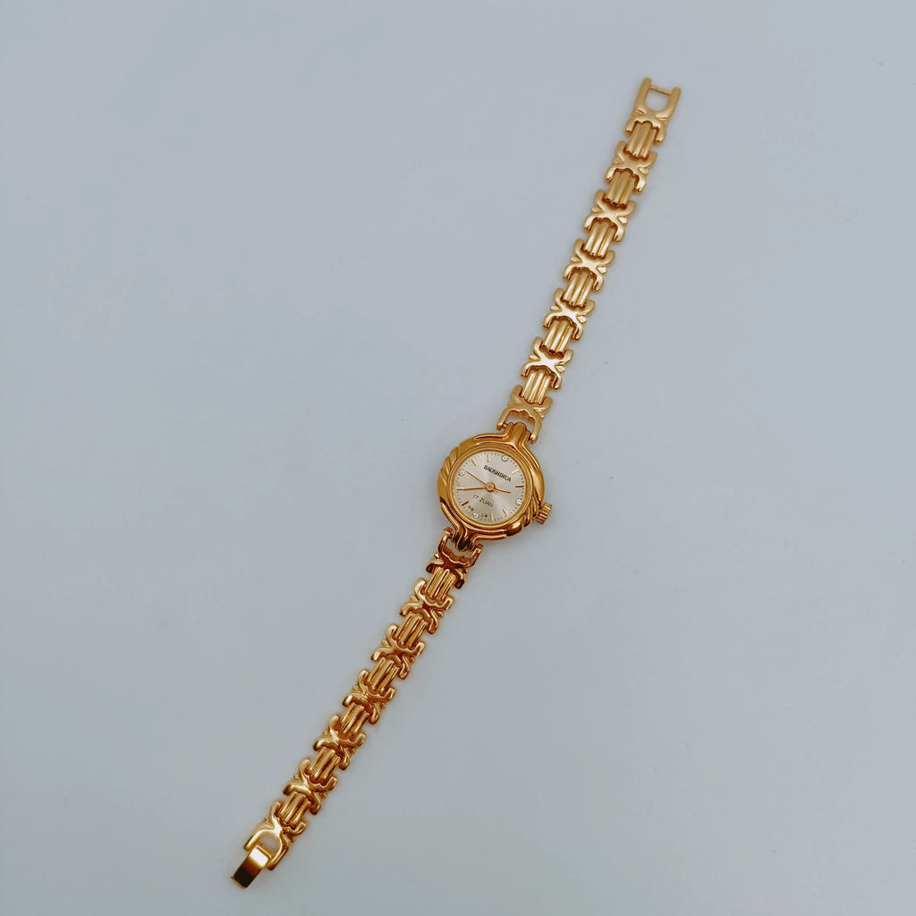 Baoshihua Ladies Manual Wind Mechanical Gold Watch Vintage 90s NOS