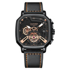GESMART Men's Square Quartz Watch Luminous Water Resistant Trendy Fashion Casual Wristwatch