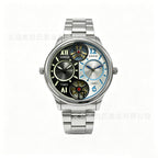 GESMART Men's Dual Time Zone Watch Steel Band Luminous Water Resistant Business