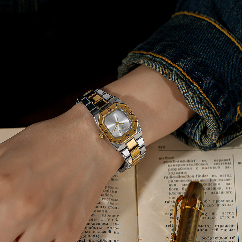 GESMART Women's Square Steel Band Quartz Watch Vintage Luxury Style Elegant Fashion