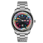 GESMART Men's Digital Roulette Wheel Quartz Watch Luminous Water Resistant Alloy Band Minimalist Fashion