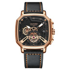 GESMART Men's Square Quartz Watch Luminous Water Resistant Trendy Fashion Casual Wristwatch