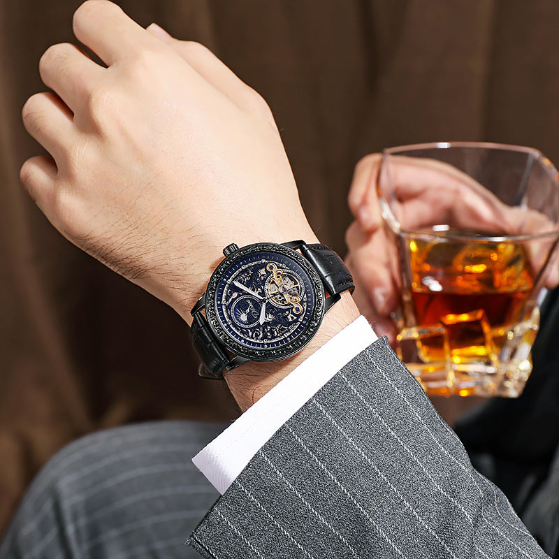 GESMART Men's Tourbillon Automatic Mechanical Watch Water Resistant Luminous