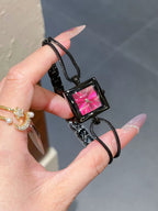 GESMART Women's Small Square Bracelet Quartz Watch Minimalist Niche Design Vintage Style