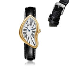 GESMART Men's Y2K Alien Shape Melting Distorted Quartz Watch Fashion Premium Niche Design Wristwatch