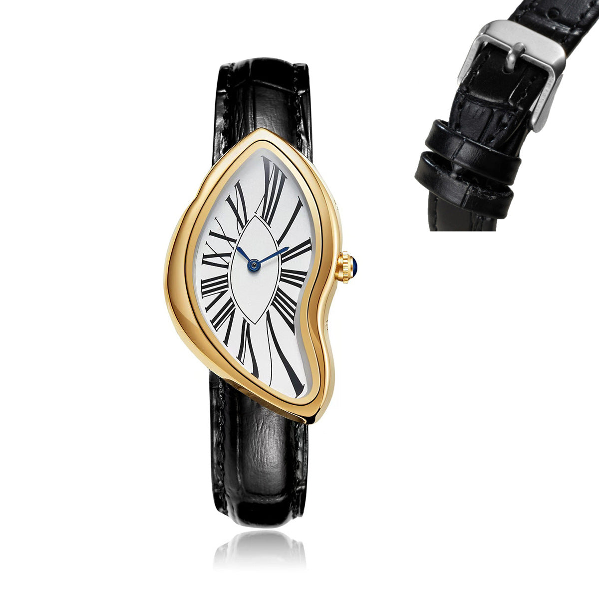 GESMART Men's Y2K Alien Shape Melting Distorted Quartz Watch Fashion Premium Niche Design Wristwatch