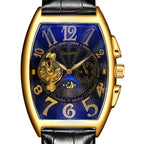 GESMART Men's Tonneau Shape Tourbillon Automatic Skeleton Mechanical Watch