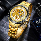 GESMART Men's Skeleton Automatic Mechanical Watch Fashion Business Wristwatch