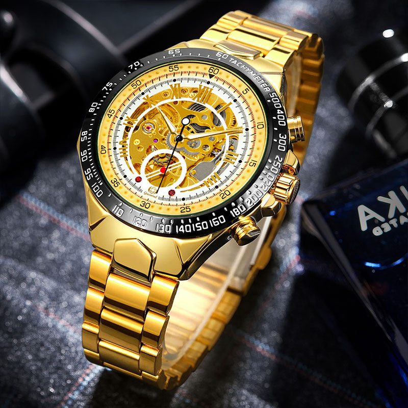 GESMART Men's Skeleton Automatic Mechanical Watch Fashion Business Wristwatch