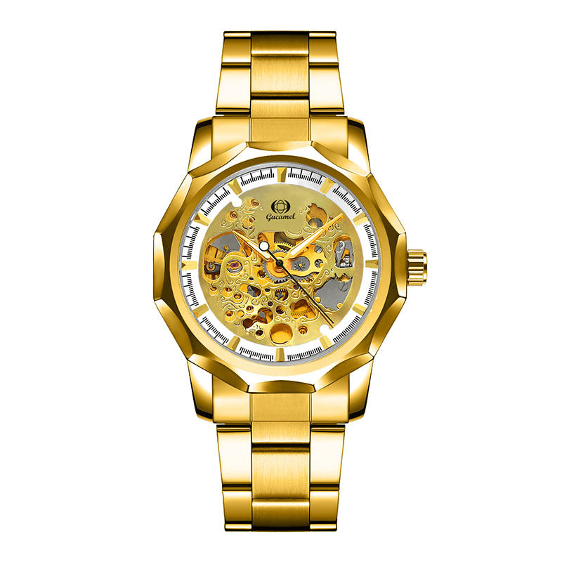 GESMART Men's High End Automatic Mechanical Watch Polygon Shape Dial Fashion Wristwatch