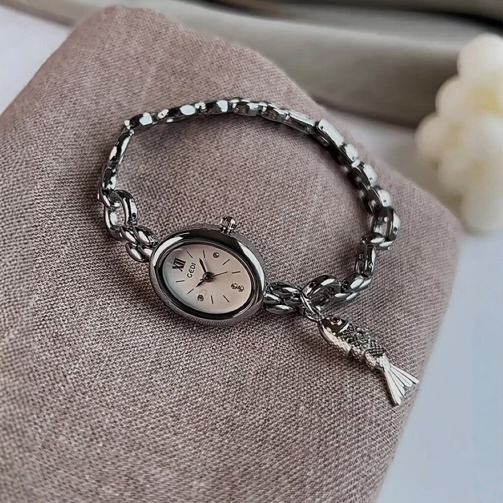 Women's Gold Bee-Pendant Bracelet Quartz Watch