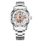 GESMART Men's Hand Winding Mechanical Skeleton Watch Exhibition Case Back Fashion