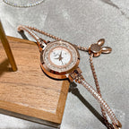 GESMART Women's Shell Dial Sand Flow Bracelet Quartz Watch Rhinestone Luxury Style Niche
