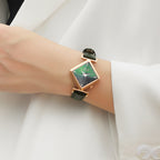 Women's Student Minimalist Prism Small-Green Waterproof Watch