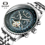 GESMART Men's Skeleton Tourbillon Automatic Mechanical Watch Large Dial Business Wristwatch