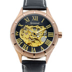 GESMART Men's Automatic Mechanical Watch Roman Numerals Luminous Skeleton Exhibition Case Back