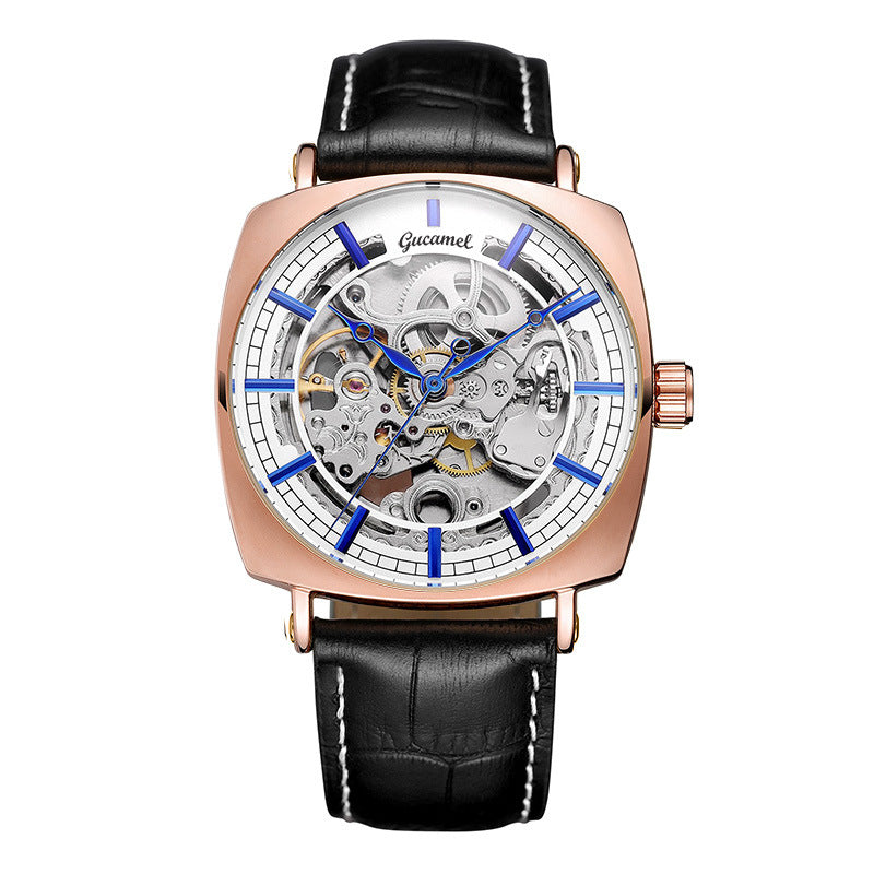 GESMART Men's New Skeleton Automatic Mechanical Watch European American Style Casual Fashion