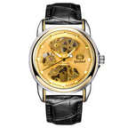 GESMART Men's Korean Style Double Sided Skeleton Automatic Mechanical Watch Business Fashion