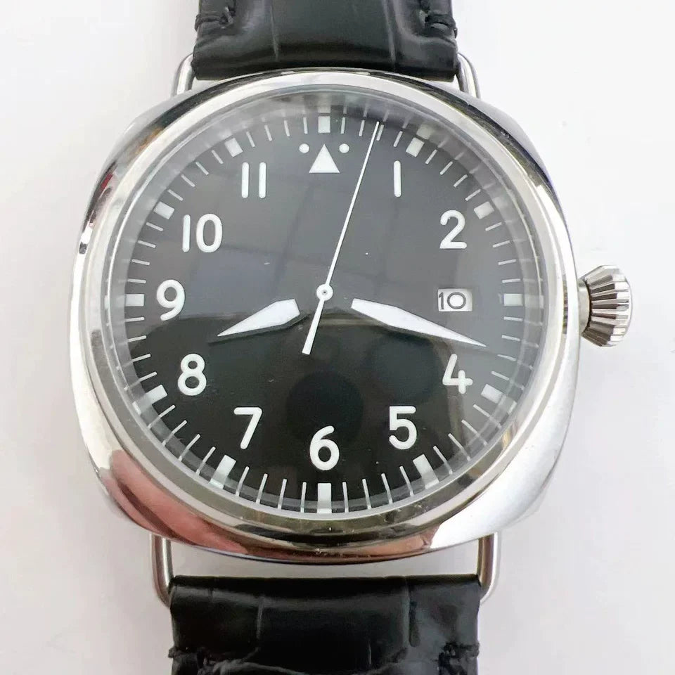 Men's 42mm Mechanical Watch NH35 Movement Sapphire Crystal Steel Case Green Lume