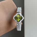 Women's Four-Leaf Clover Rhinestone Bracelet Quartz Watch